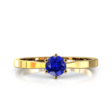 Charger l'image dans la galerie, Solitaire en or jaune 750 serti d'une tanzanite de 4,5 mm