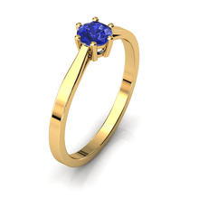 Charger l'image dans la galerie, Solitaire en or jaune 750 serti d'une tanzanite de 4,5 mm