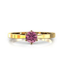 Charger l'image dans la galerie, Solitaire en or jaune 750 serti d'une tourmaline de 4,5 mm