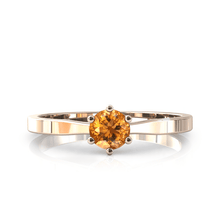 Charger l'image dans la galerie, Solitaire en or rose 750 serti d'une citrine de 4,5 mm