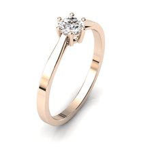 Charger l'image dans la galerie, Solitaire en or rose 750 serti d'un diamant de 4,5 mm