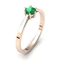 Charger l'image dans la galerie, Solitaire en or rose 750 serti d'une Emeraude de 4,5 mm