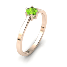 Charger l'image dans la galerie, Solitaire en or rose 750 serti d'un Péridot de 4,5 mm
