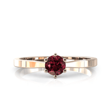 Charger l'image dans la galerie, Solitaire en or rose 750 serti d'une rhodolite de 4,5 mm