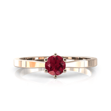Charger l'image dans la galerie, Solitaire en or rose 750 serti d'un Rubis de 4,5 mm