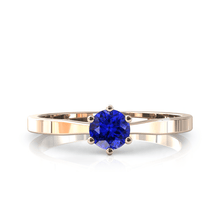 Charger l'image dans la galerie, Solitaire en or rose 750 serti d'une tanzanite de 4,5 mm