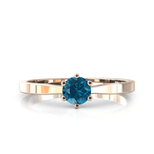 Charger l'image dans la galerie, Solitaire en or rose 750 serti d'une topaze de 4,5 mm