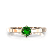 Charger l'image dans la galerie, Solitaire en or rose 750 serti d'une tsavorite de 4,5 mm
