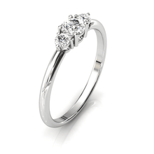 Charger l'image dans la galerie, Solitaire épaulé en or blanc palladié 750 serti d'un Diamant central de 4 mm