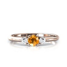 Charger l'image dans la galerie, Solitaire épaulé en or rose 750 serti d'un grenat Spessartite central de 4 mm