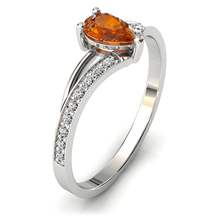 Charger l'image dans la galerie, Solitaire en or blanc 750 serti d'une Citrine en taille poire
