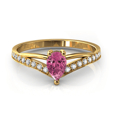 Charger l'image dans la galerie, Solitaire en or jaune 750 serti d'une Tourmaline en taille poire