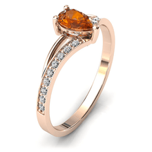 Charger l'image dans la galerie, Solitaire en or rose 750 serti d'une Citrine en taille poire