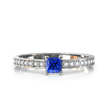 Charger l'image dans la galerie, Solitaire en or blanc 750 serti d'une Tanzanite en taille princesse