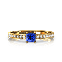 Charger l'image dans la galerie, Solitaire en or jaune 750 serti d'une Tanzanite en taille princesse