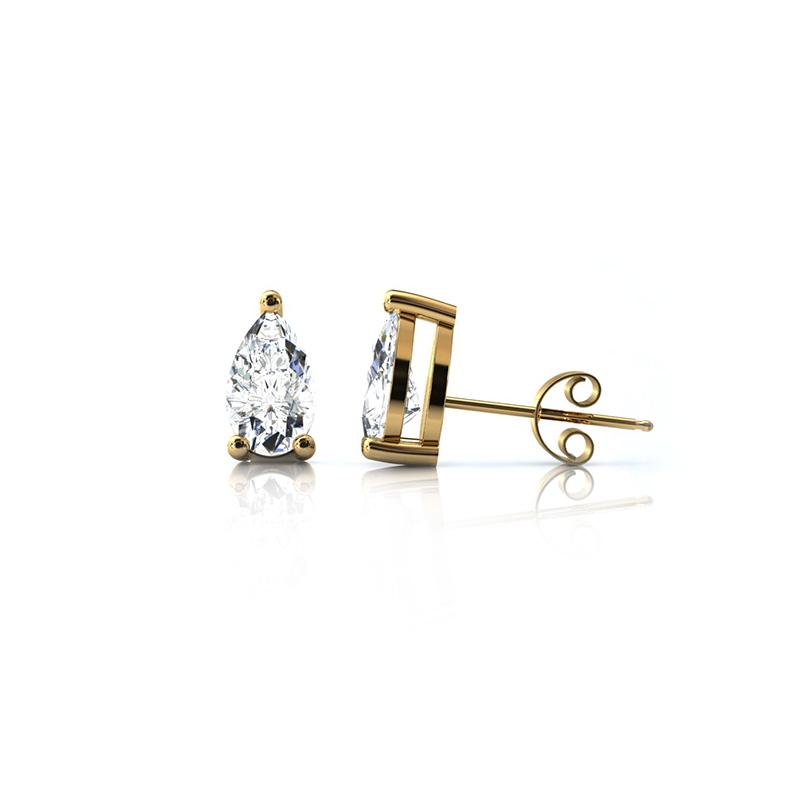 Boucles d'oreilles en or jaune 750 serties de Diamant en poire | Faventine Joaillerie en ligne française