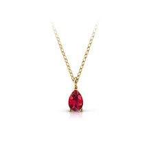 Charger l'image dans la galerie, Collier en or jaune 750 serti d'un Rubis en goutte de 6x4 mm
