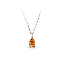 Charger l'image dans la galerie, Collier en or rose 750 serti d'une Citrine en goutte de 6x4 mm
