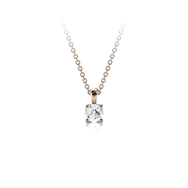 Collier en or rose 750 sertie d'un Diamant de 3.5 mm