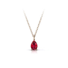 Charger l'image dans la galerie, Collier en or rose 750 serti d'un Rubis en goutte de 6x4 mm
