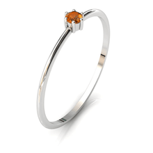 Charger l'image dans la galerie, Mini solitaire en or blanc 750 serti d'une Citrine
