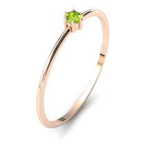 Charger l'image dans la galerie, Mini solitaire en or rose 750 serti d'un Péridot
