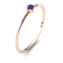 Charger l'image dans la galerie, Mini solitaire en or rose 750 serti d'un Saphir
