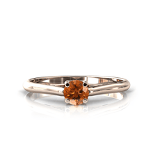 Charger l'image dans la galerie, Solitaire X en or rose 750 serti d'une Citrine de 4 mm
