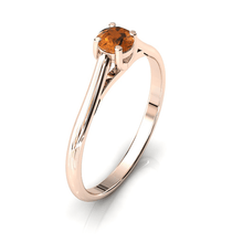 Charger l'image dans la galerie, Solitaire X en or rose 750 serti d'une Citrine de 4 mm
