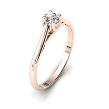 Charger l'image dans la galerie, Solitaire X en or rose 750 serti d'un diamant de 4 mm
