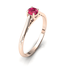 Charger l'image dans la galerie, Solitaire X en or rose 750 serti d'un Rubis de 4 mm
