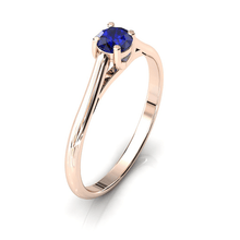 Charger l'image dans la galerie, Solitaire X en or rose 750 serti d'un Saphir de 4 mm
