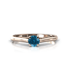Charger l'image dans la galerie, Solitaire X en or rose 750 serti d'une Topaze Blue London de 4 mm
