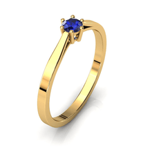 Charger l'image dans la galerie, Solitaire en or jaune 750 serti d'un Saphir de 3,5 mm
