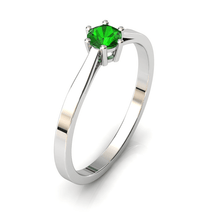 Charger l'image dans la galerie, Solitaire en or blanc palladié 750 serti d'une tsavorite de 4 mm
