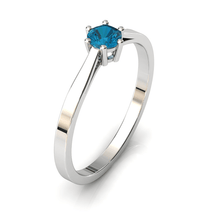 Charger l'image dans la galerie, Solitaire en or blanc palladié 750 serti d'une topaze de 4 mm
