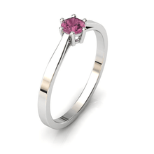 Charger l'image dans la galerie, Solitaire en or blanc palladié 750 serti d'une tourmaline de 4 mm
