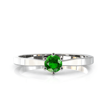 Charger l'image dans la galerie, Solitaire en or blanc palladié 750 serti d'une tsavorite de 4 mm
