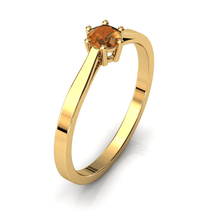 Charger l'image dans la galerie, Solitaire en or jaune 750 serti d'une citrine de 4 mm
