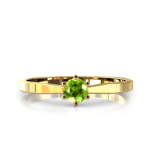 Charger l'image dans la galerie, Solitaire en or jaune 750 serti d'un péridot de 4 mm
