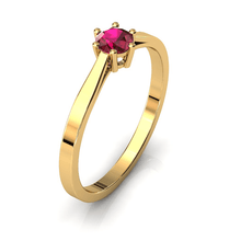 Charger l'image dans la galerie, Solitaire en or jaune 750 serti d'un rubis de 4 mm
