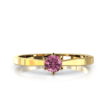 Charger l'image dans la galerie, Solitaire en or jaune 750 serti d'une tourmaline de 4 mm
