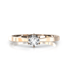 Charger l'image dans la galerie, Solitaire en or rose 750 serti d'un diamant de 4 mm
