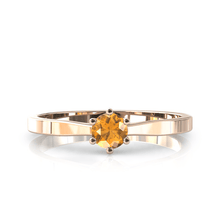 Charger l'image dans la galerie, Solitaire en or rose 750 serti d'un grenat Spessartite de 4 mm
