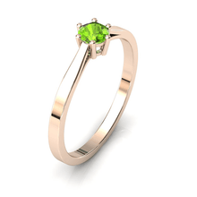Charger l'image dans la galerie, Solitaire en or rose 750 serti d'un péridot de 4 mm
