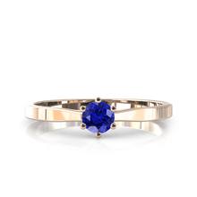 Charger l'image dans la galerie, Solitaire en or rose 750 serti d'une tanzanite de 4 mm
