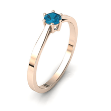 Charger l'image dans la galerie, Solitaire en or rose 750 serti d'une topaze de 4 mm
