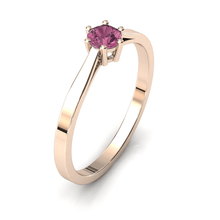 Charger l'image dans la galerie, Solitaire en or rose 750 serti d'une tourmaline de 4 mm

