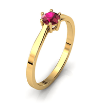 Charger l'image dans la galerie, Solitaire en or jaune 750 serti d'un Rubis de 4,5 mm
