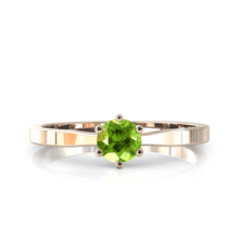 Charger l'image dans la galerie, Solitaire en or rose 750 serti d'un Péridot de 4,5 mm
